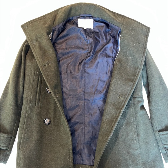 Dark olive green thread and supply pea coat - Picture 2 of 5